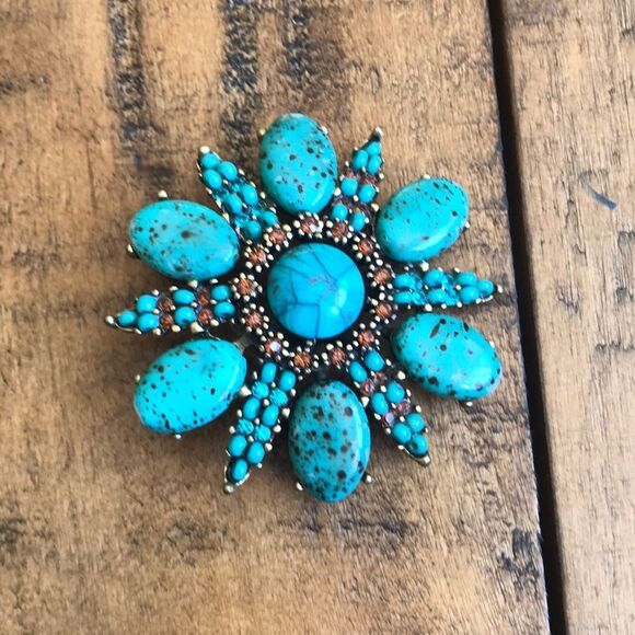 Chico's Jewelry - Turquoise brooch